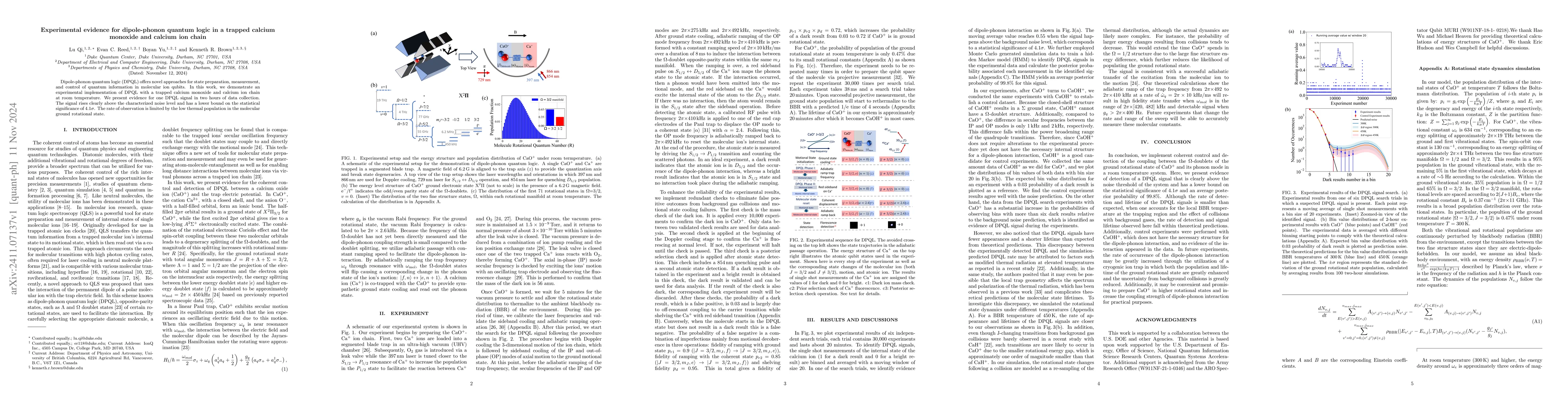 Thumbnail for Experimental evidence for dipole-phonon quantum logic in a trapped
  calcium monoxide and calcium ion chain