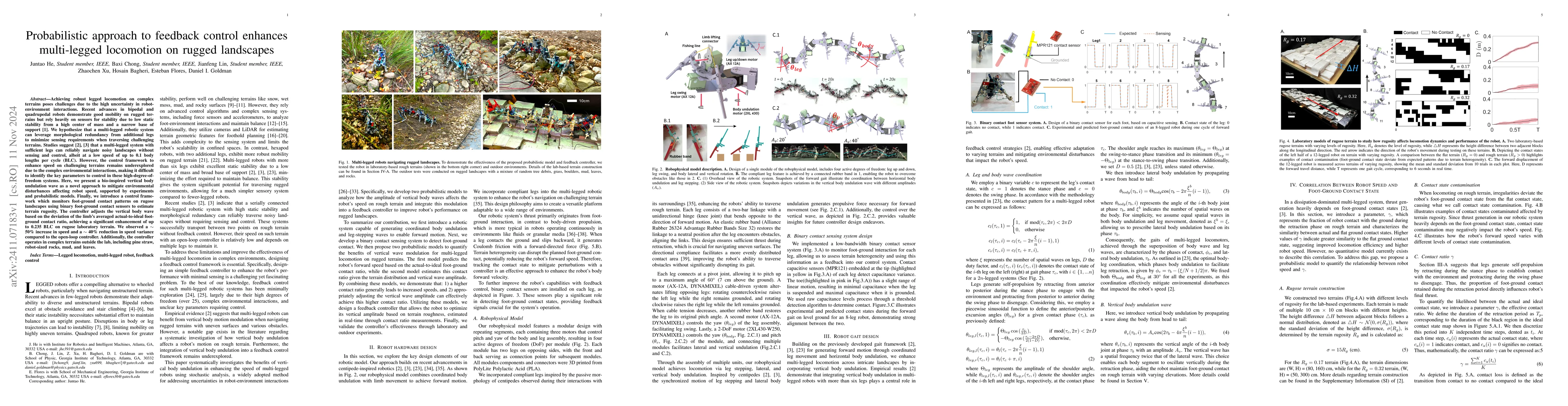 Thumbnail for Probabilistic approach to feedback control enhances multi-legged
  locomotion on rugged landscapes