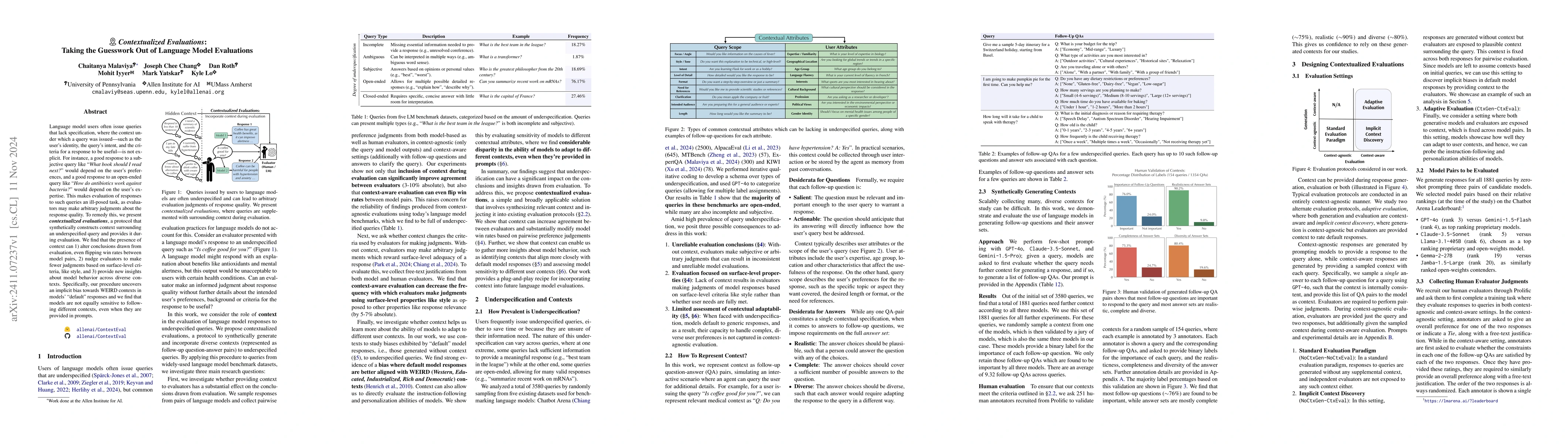 Thumbnail for Contextualized Evaluations: Taking the Guesswork Out of Language Model
  Evaluations