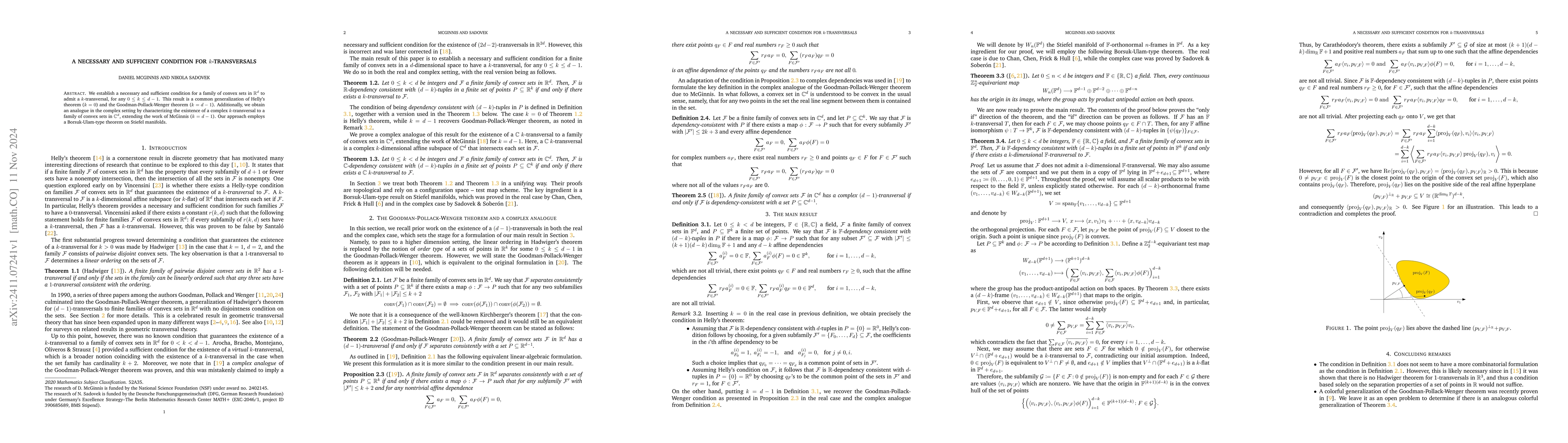 Thumbnail for A necessary and sufficient condition for $k$-transversals