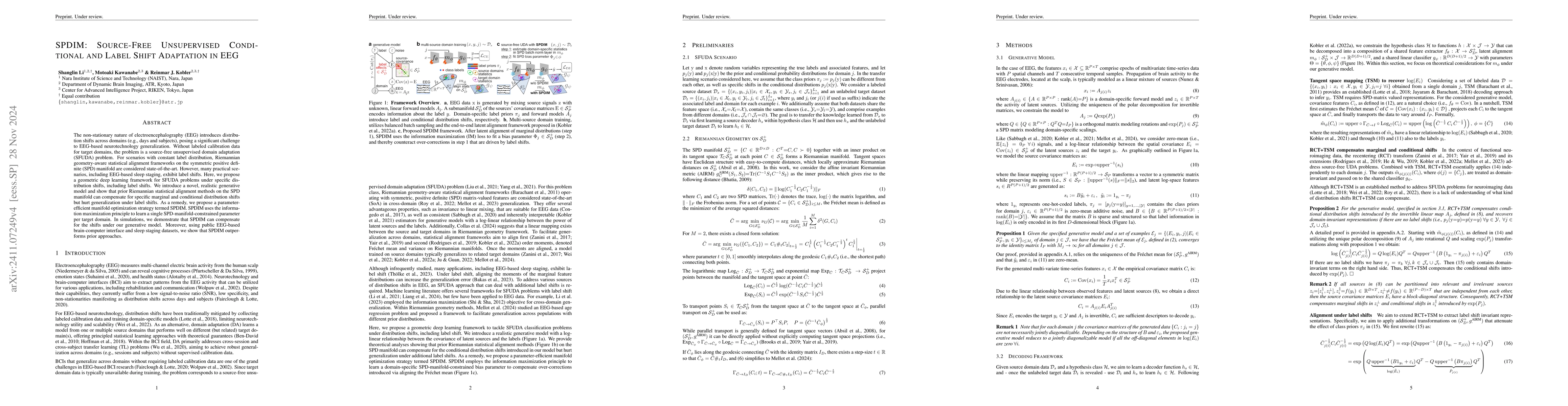 Thumbnail for SPDIM: Source-Free Unsupervised Conditional and Label Shift Adaptation
  in EEG