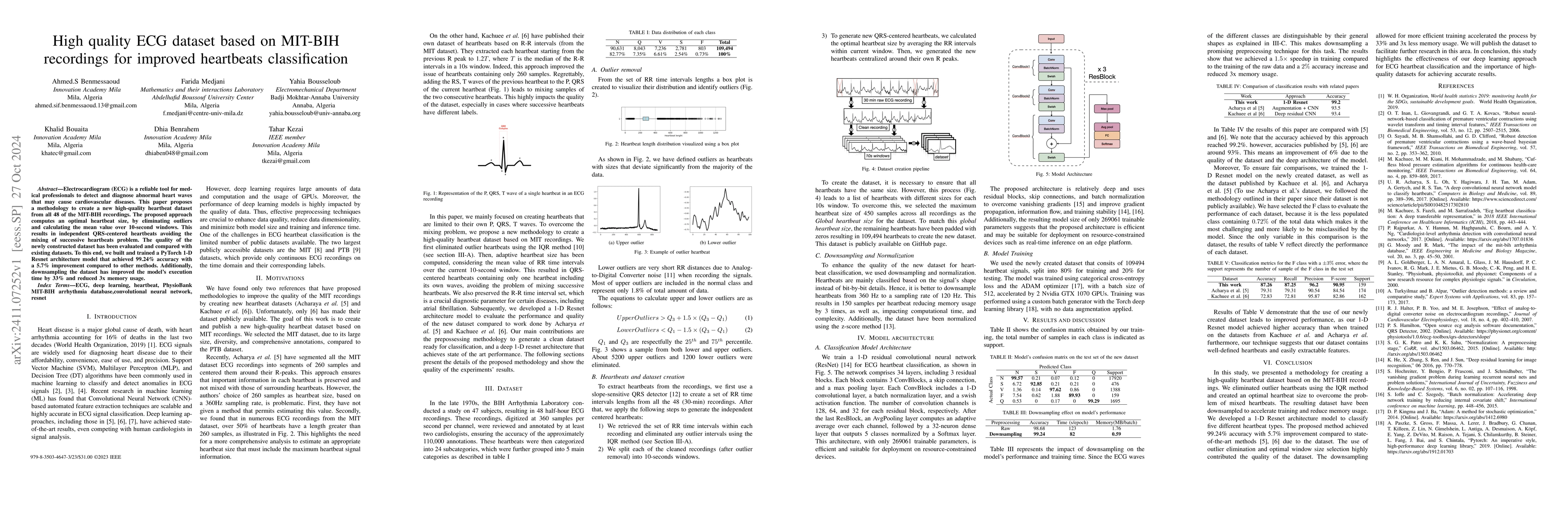 Thumbnail for High quality ECG dataset based on MIT-BIH recordings for improved
  heartbeats classification