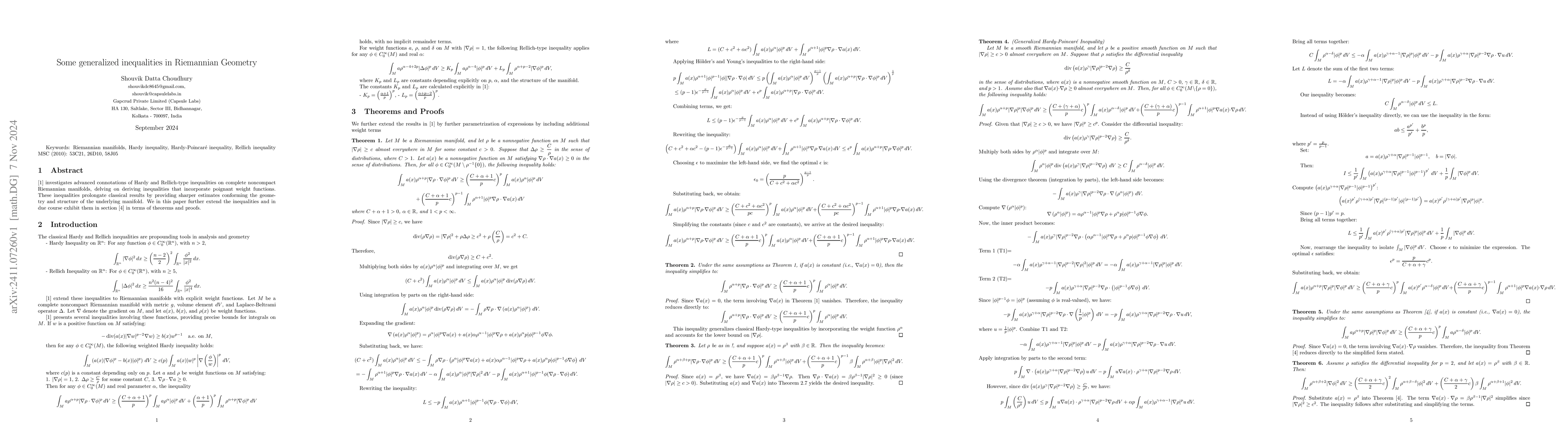 Thumbnail for Some generalized inequalities in Riemannian Geometry