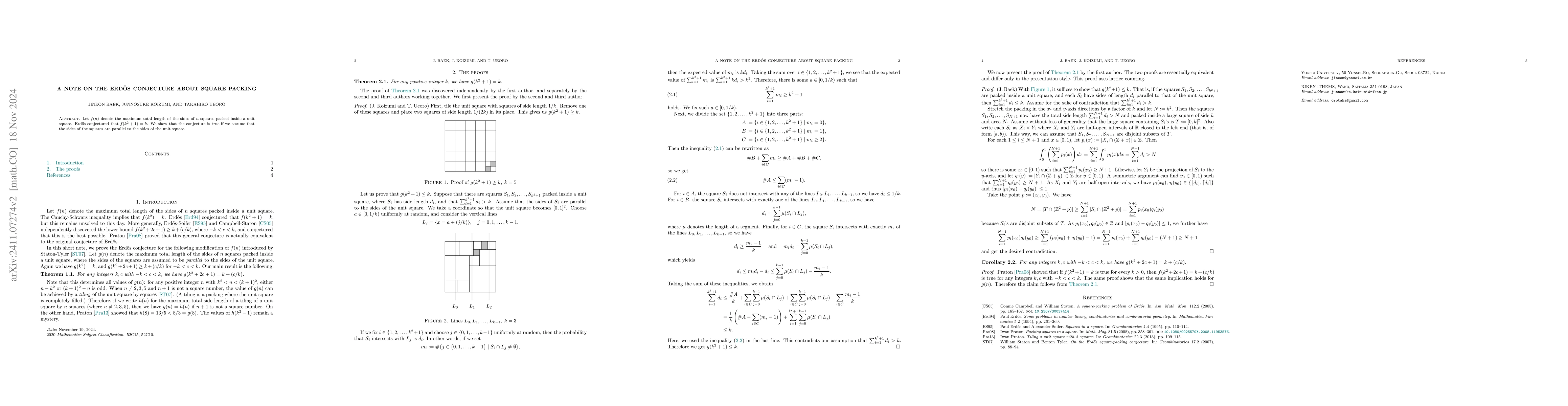 Thumbnail for A note on the Erdős conjecture about square packing