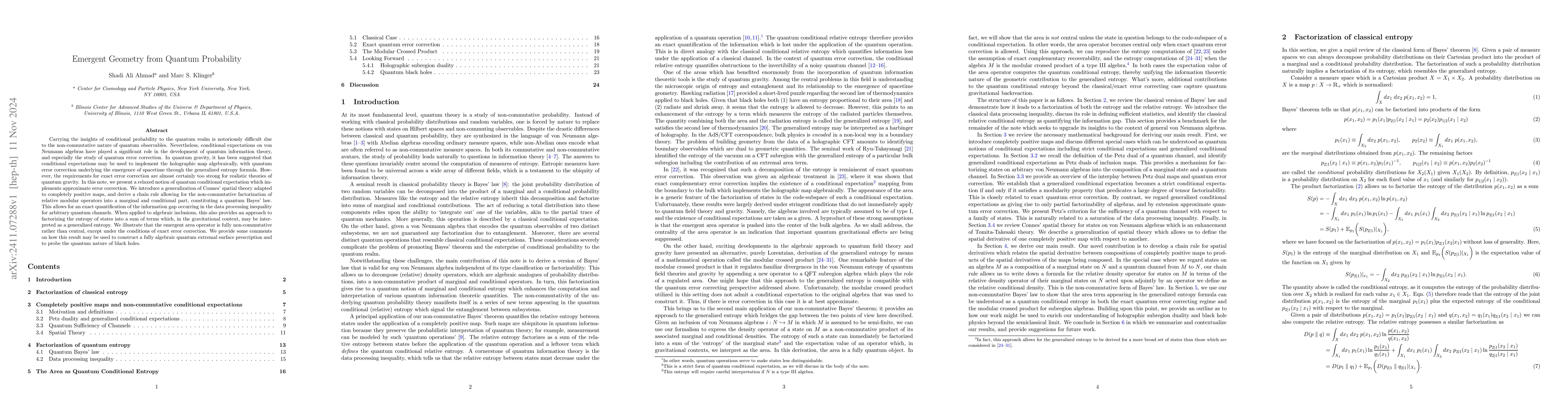 Thumbnail for Emergent Geometry from Quantum Probability
