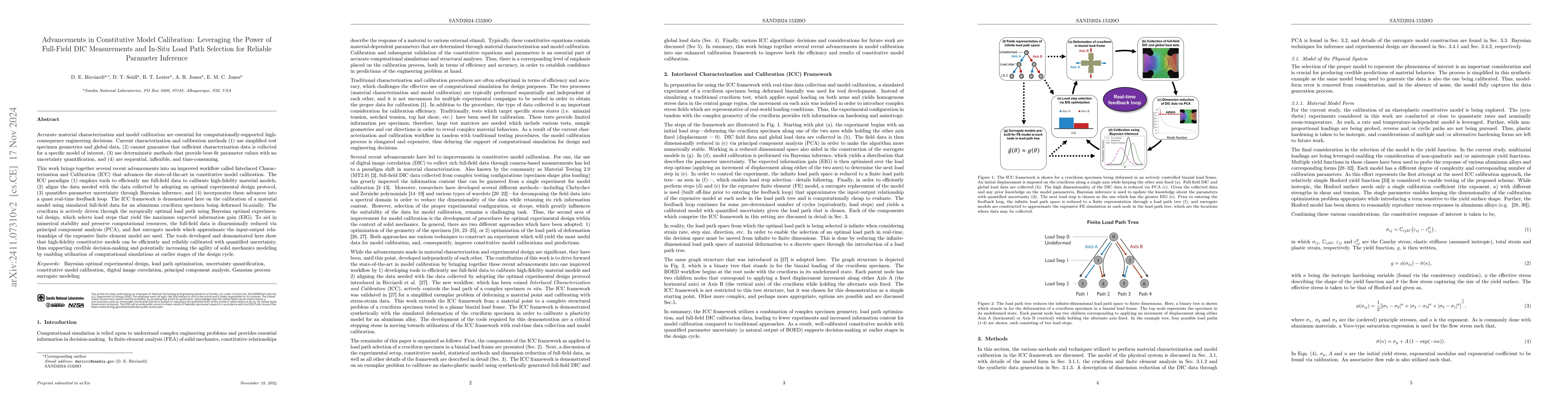 Thumbnail for Advancements in Constitutive Model Calibration: Leveraging the Power of
  Full-Field DIC Measurements and In-Situ Load Path Selection for Reliable
  Parameter Inference