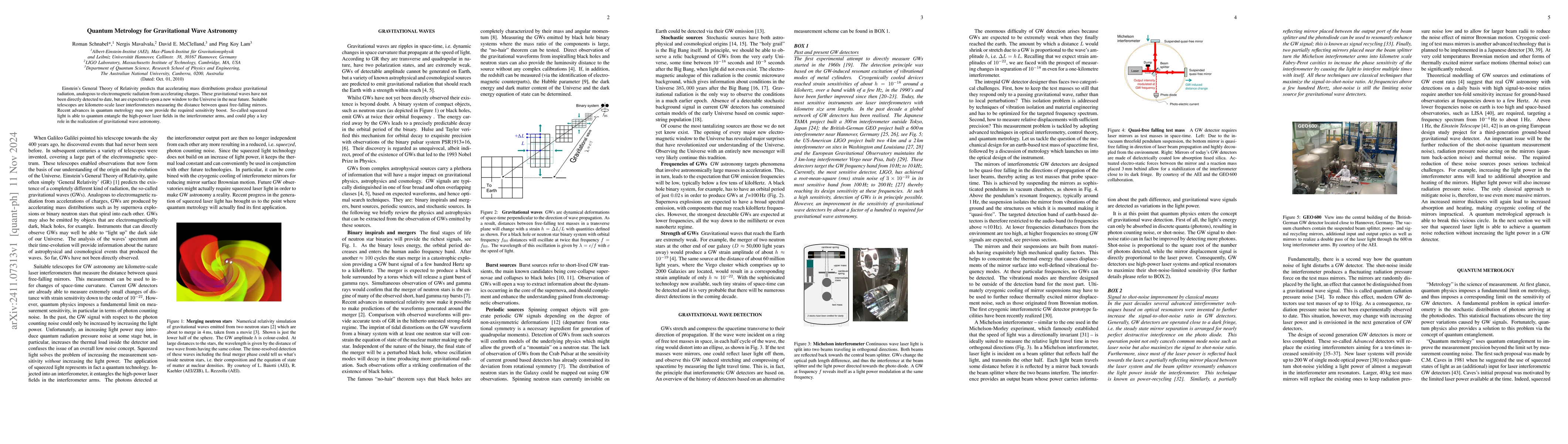 Thumbnail for Quantum Metrology for Gravitational Wave Astronomy