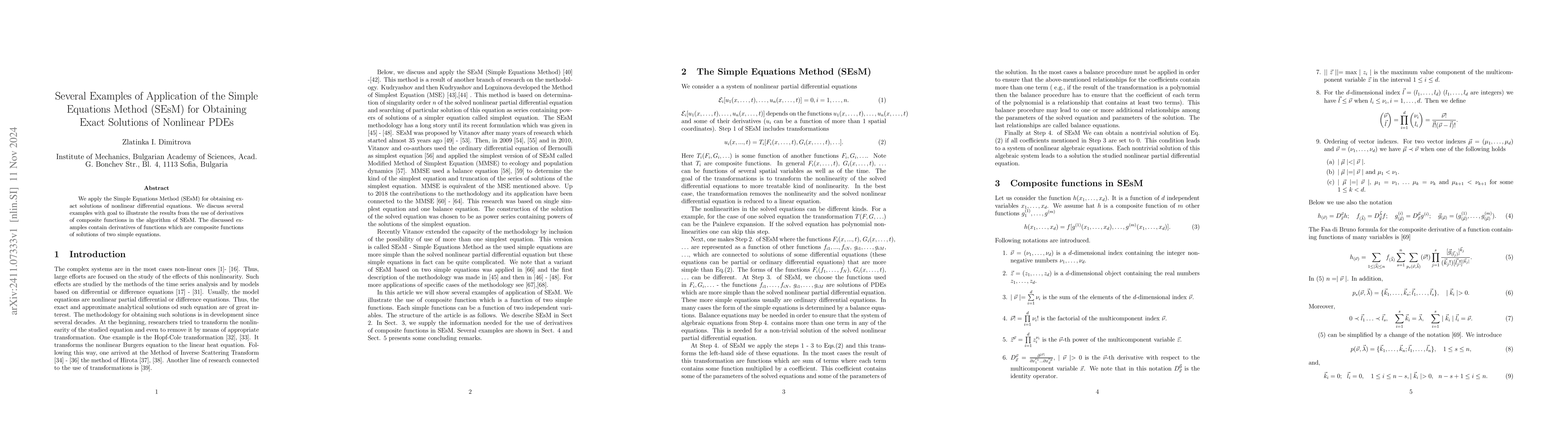 Thumbnail for Several Examples of Application of the Simple Equations Method (SEsM)
  for Obtaining Exact Solutions of Nonlinear PDEs