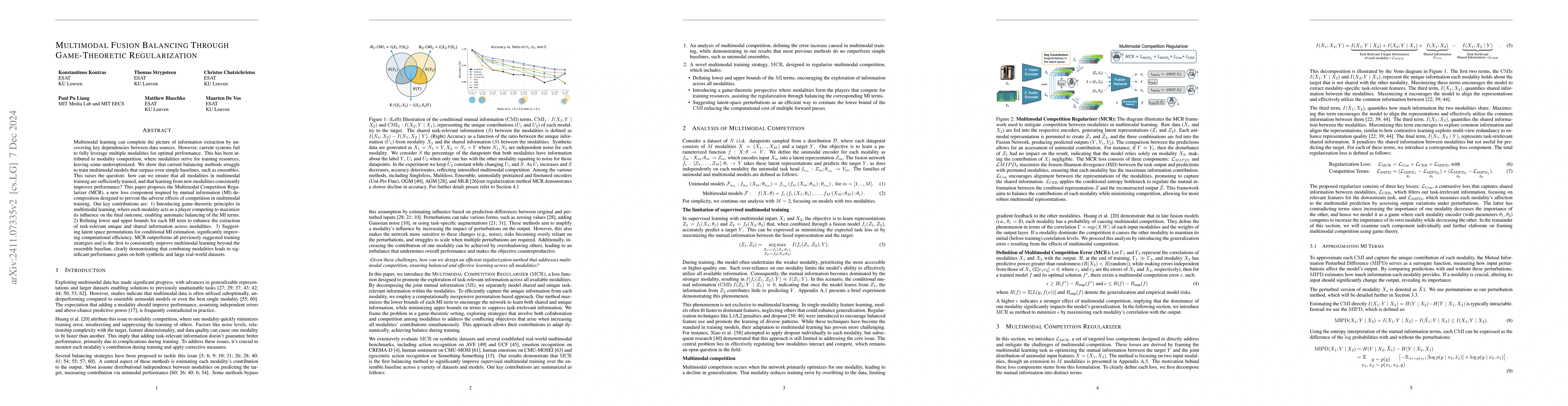 Thumbnail for Multimodal Fusion Balancing Through Game-Theoretic Regularization