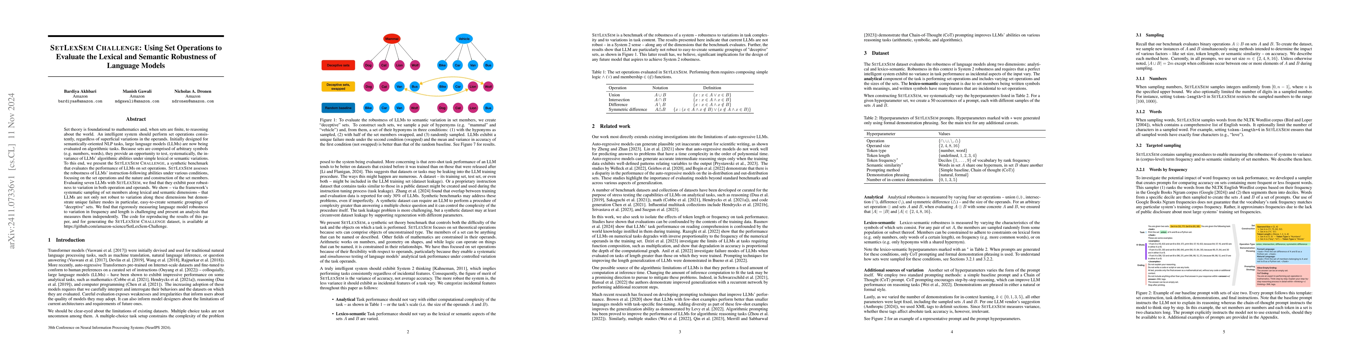 Thumbnail for SetLexSem Challenge: Using Set Operations to Evaluate the Lexical and
  Semantic Robustness of Language Models