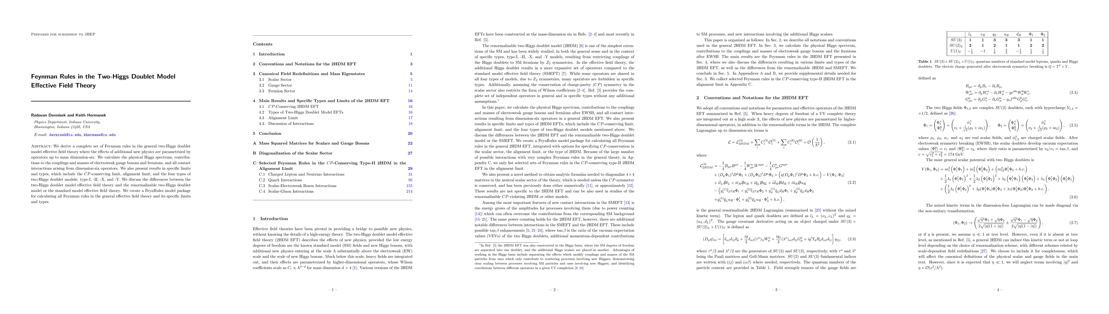 Thumbnail for Feynman Rules in the Two-Higgs Doublet Model Effective Field Theory