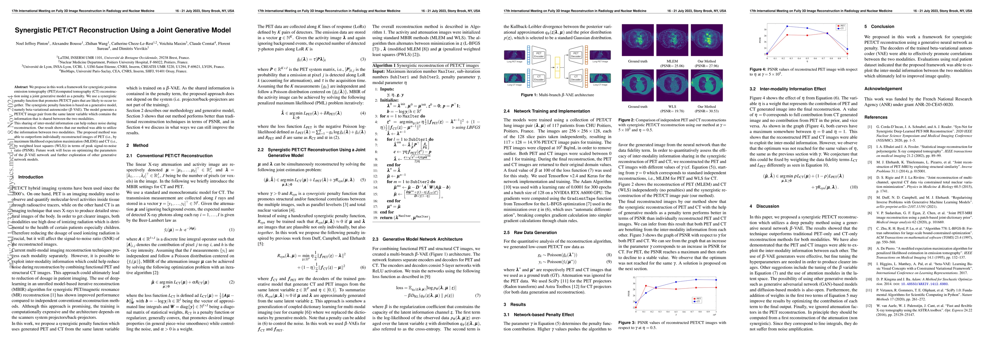 Thumbnail for Synergistic PET/CT Reconstruction Using a Joint Generative Model