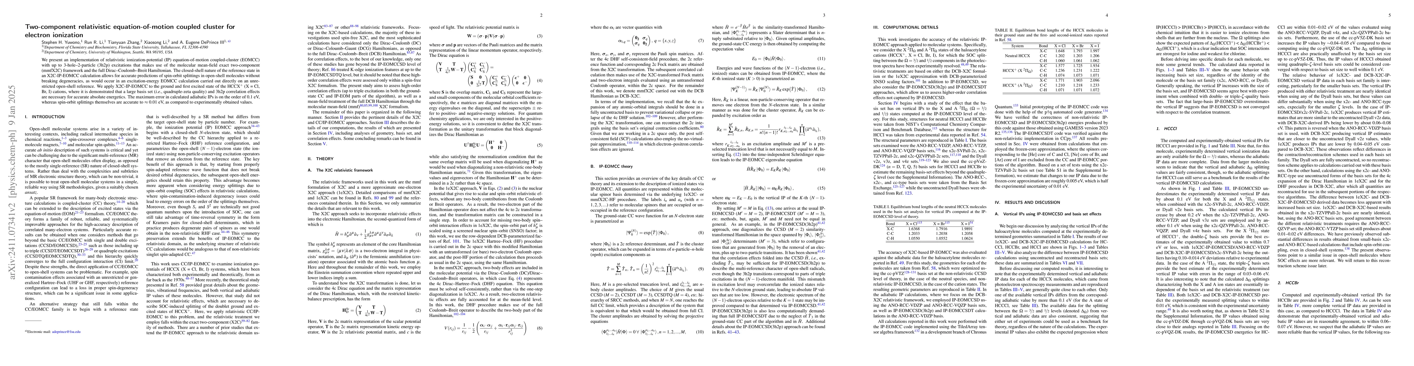 Thumbnail for Two-component relativistic equation-of-motion coupled cluster for
  electron ionization