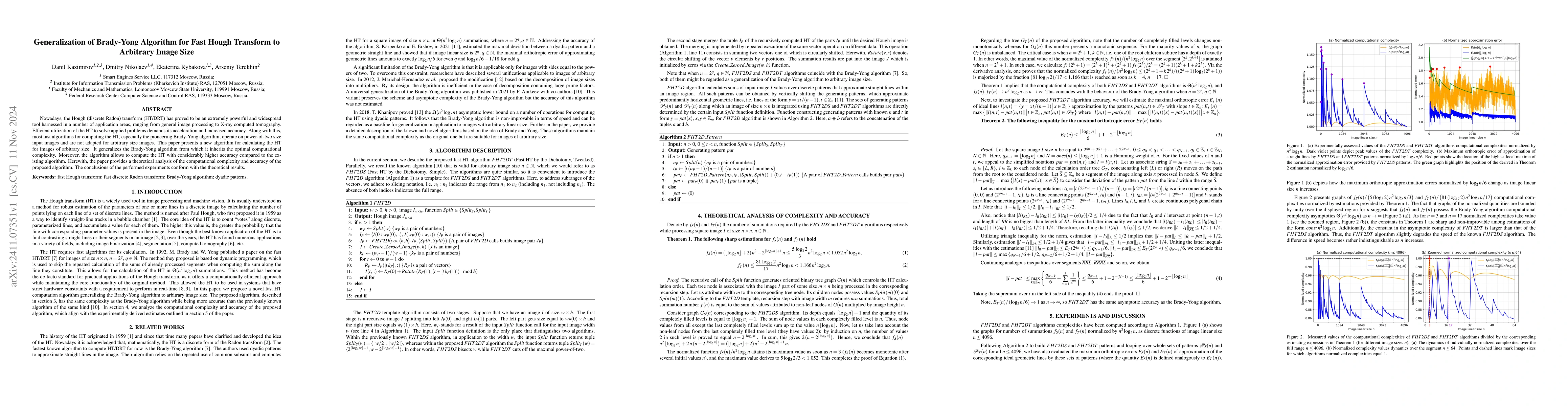 Thumbnail for Generalization of Brady-Yong Algorithm for Fast Hough Transform to
  Arbitrary Image Size