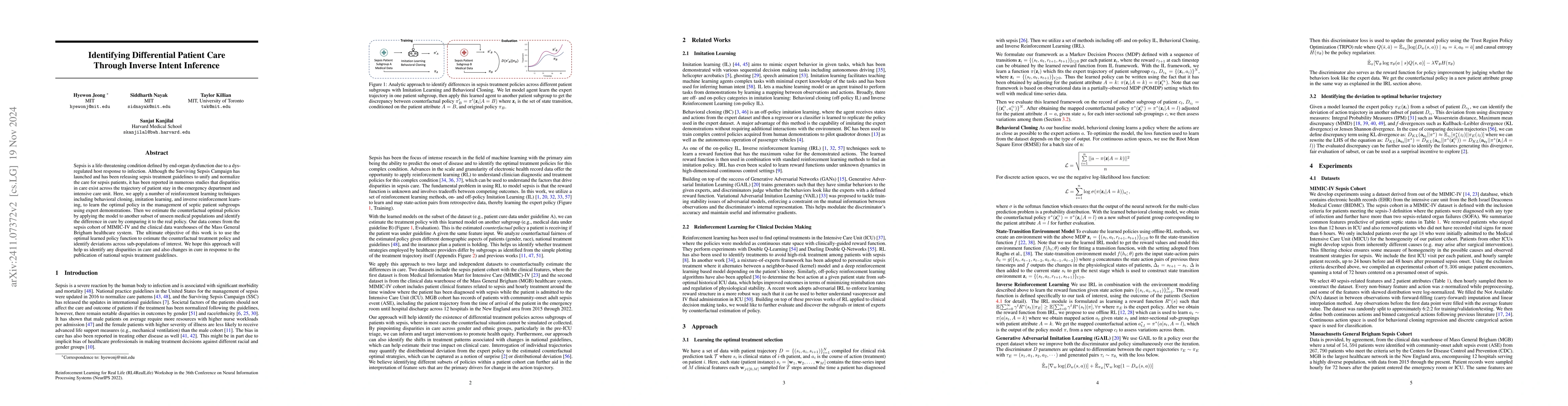Thumbnail for Identifying Differential Patient Care Through Inverse Intent Inference