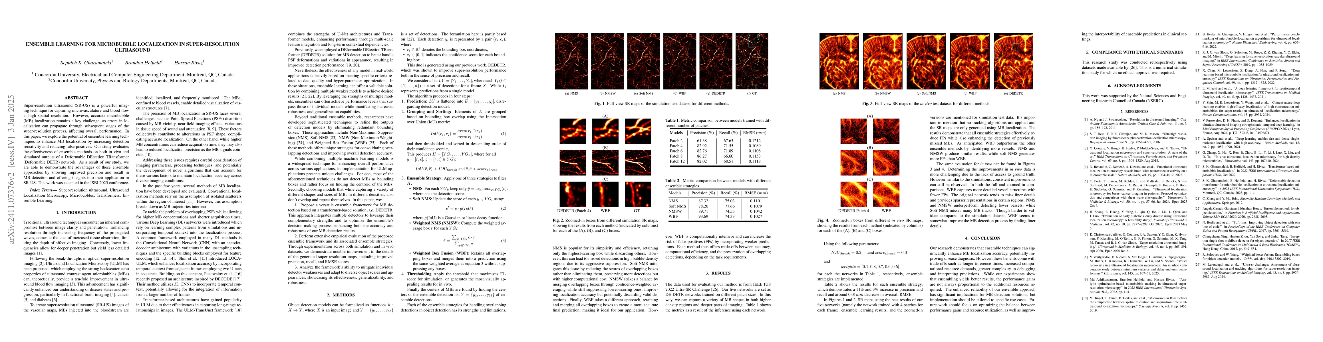 Thumbnail for Ensemble Learning for Microbubble Localization in Super-Resolution
  Ultrasound