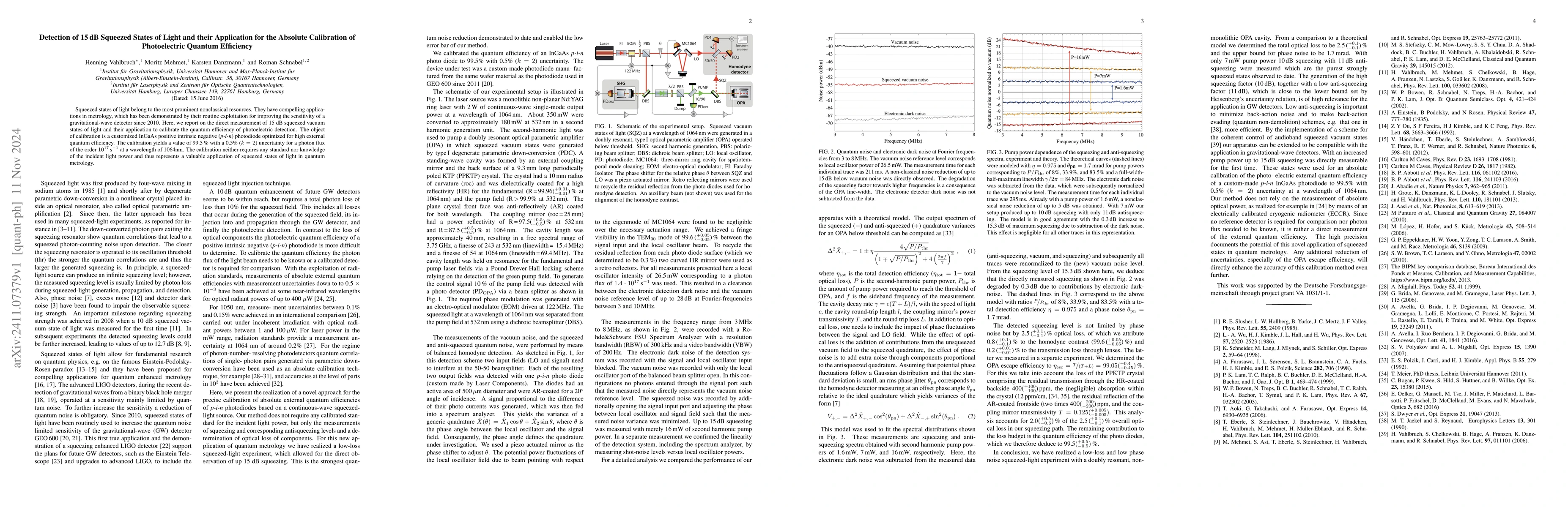 Thumbnail for Detection of 15 dB Squeezed States of Light and their Application for
  the Absolute Calibration of Photoelectric Quantum Efficiency