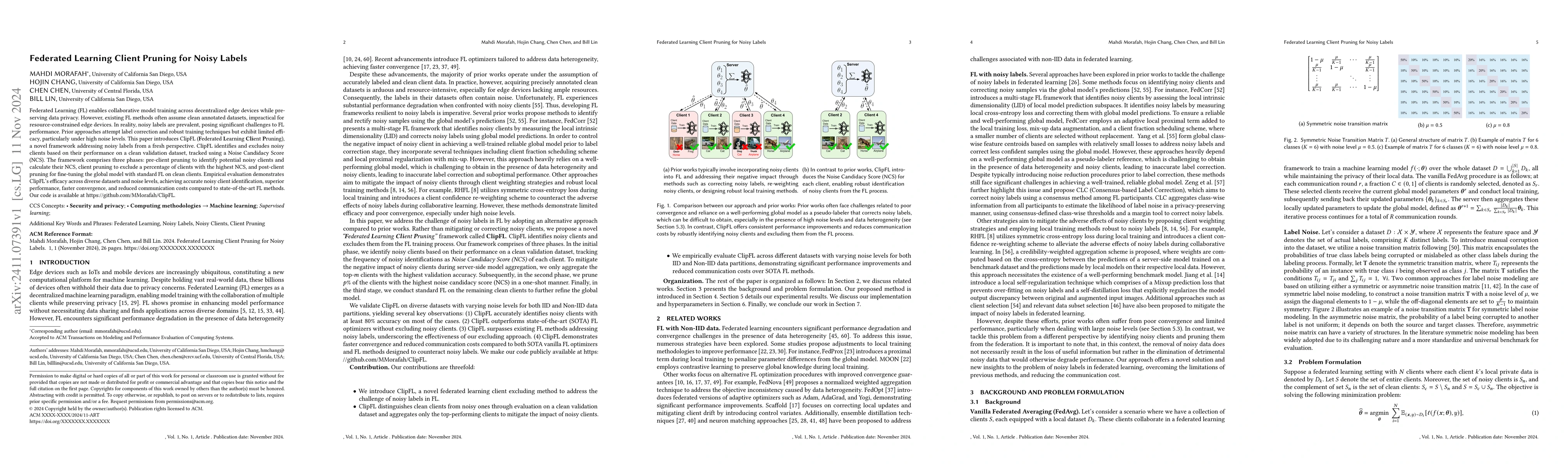 Thumbnail for Federated Learning Client Pruning for Noisy Labels