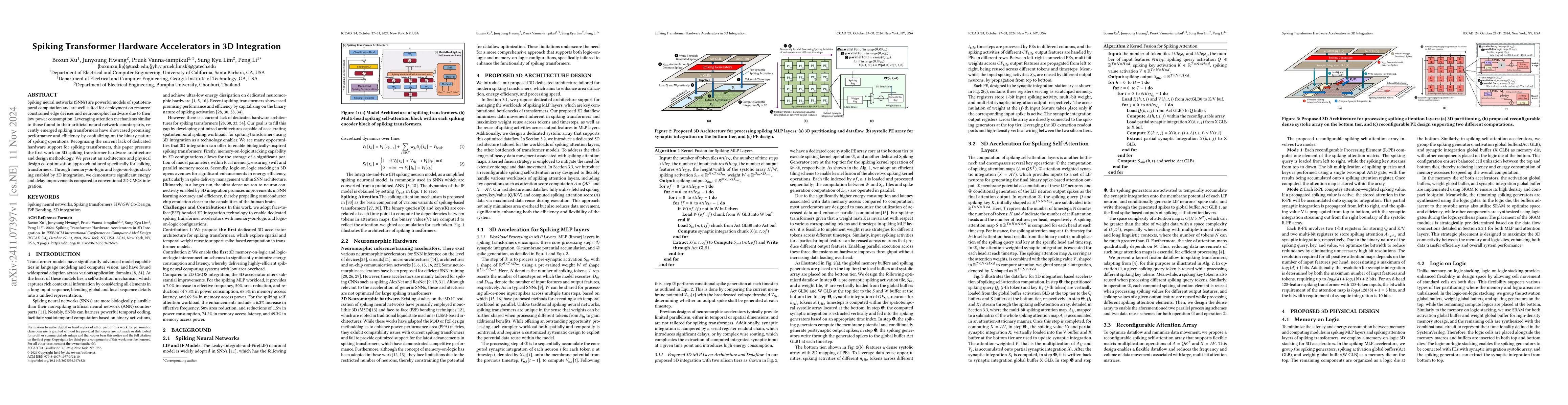 Thumbnail for Spiking Transformer Hardware Accelerators in 3D Integration