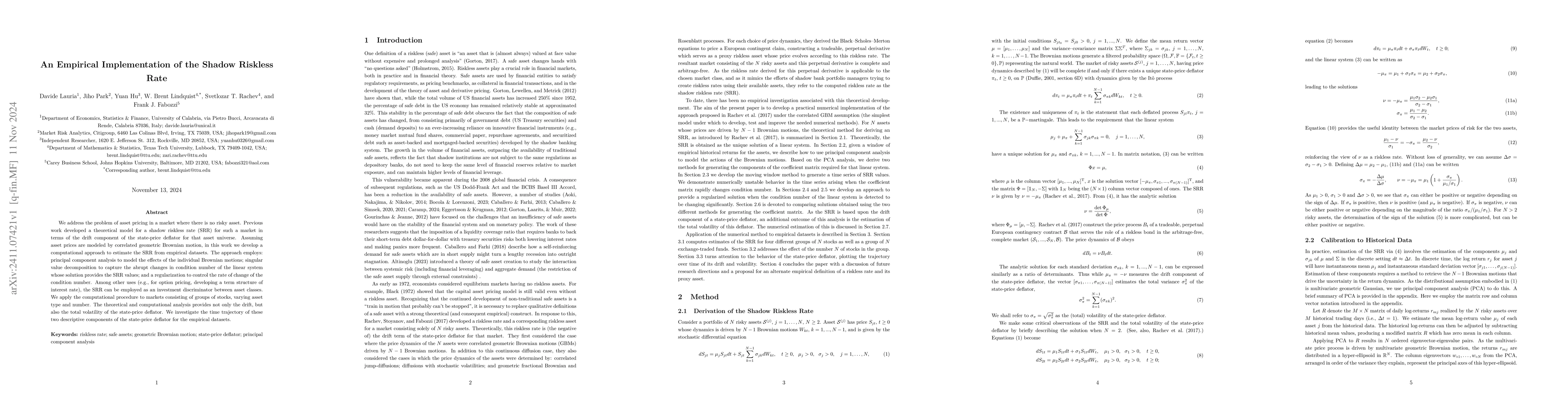 Thumbnail for An Empirical Implementation of the Shadow Riskless Rate