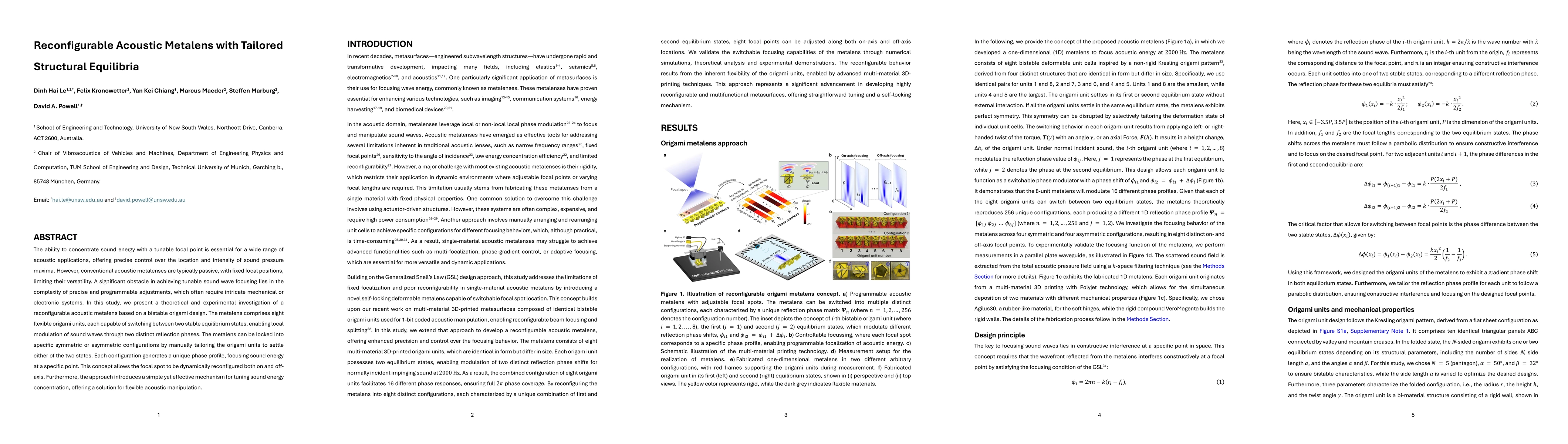 Thumbnail for Reconfigurable Acoustic Metalens with Tailored Structural Equilibria