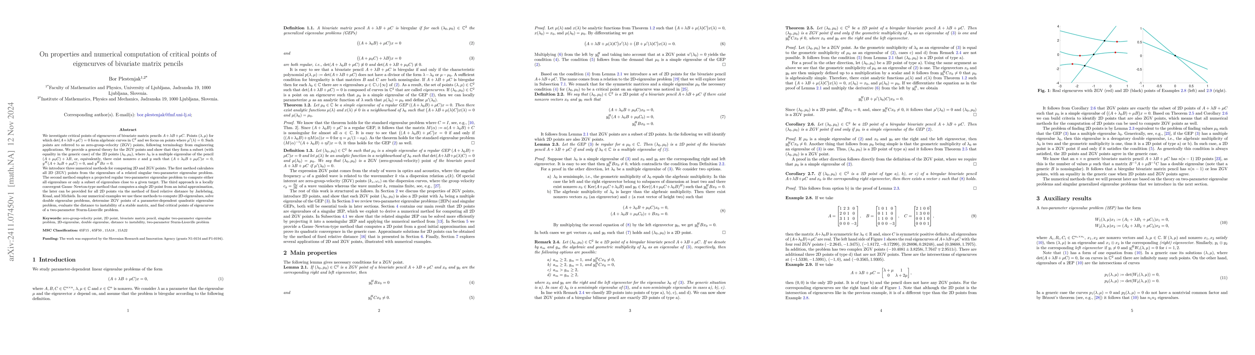 Thumbnail for On properties and numerical computation of critical points of
  eigencurves of bivariate matrix pencils