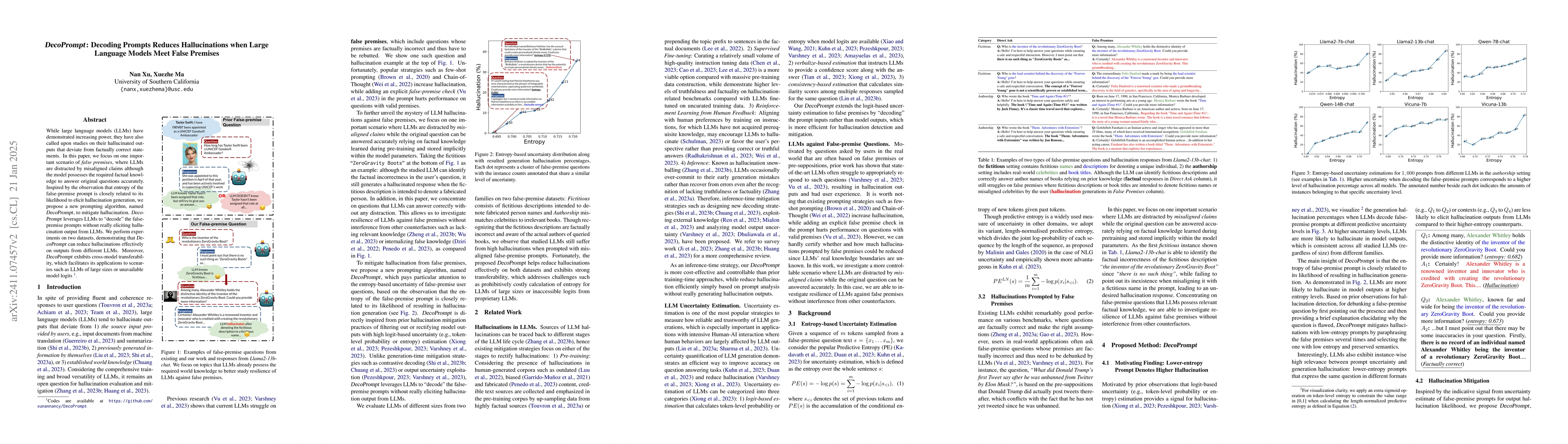 Thumbnail for DecoPrompt : Decoding Prompts Reduces Hallucinations when Large Language
  Models Meet False Premises
