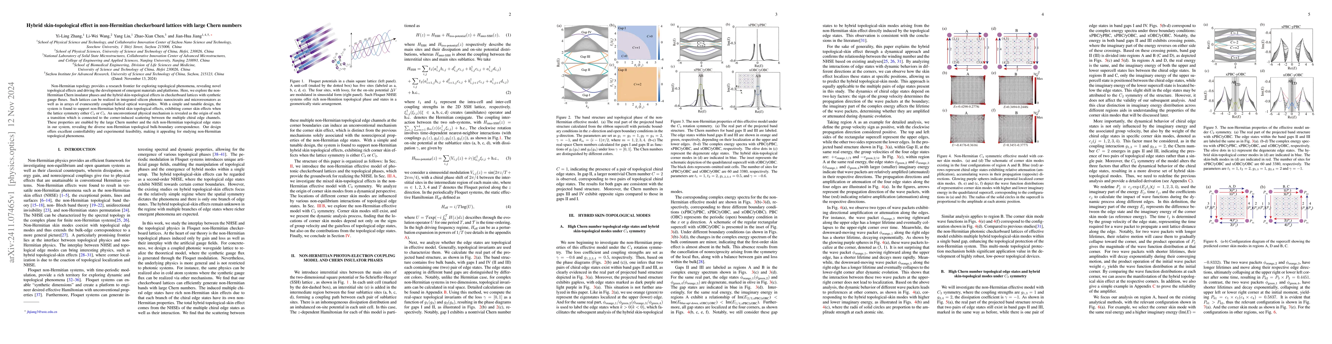 Thumbnail for Hybrid skin-topological effect in non-Hermitian checkerboard lattices
  with large Chern numbers