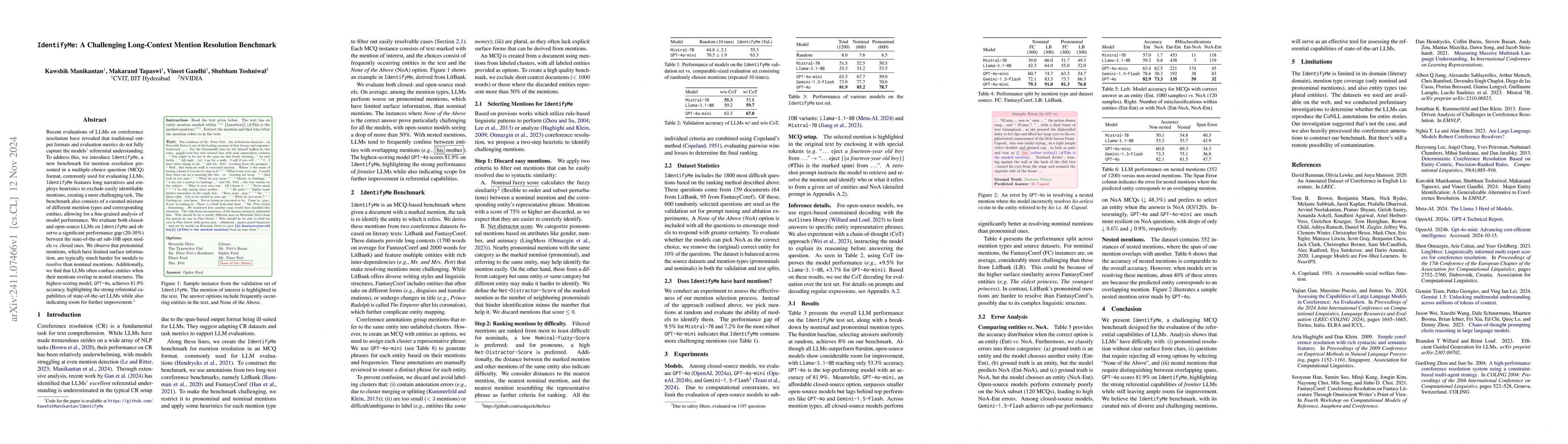 Thumbnail for IdentifyMe: A Challenging Long-Context Mention Resolution Benchmark
