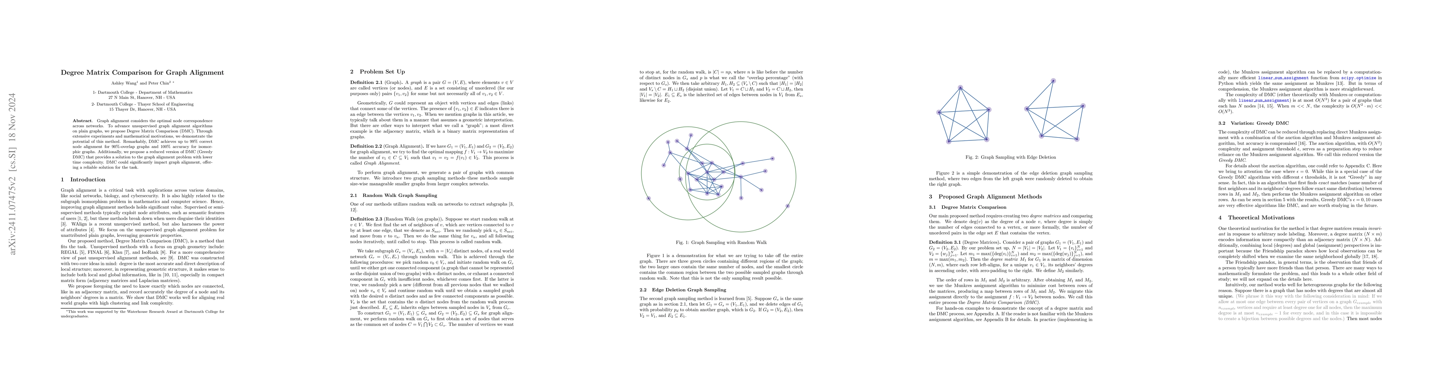 Thumbnail for Degree Matrix Comparison for Graph Alignment