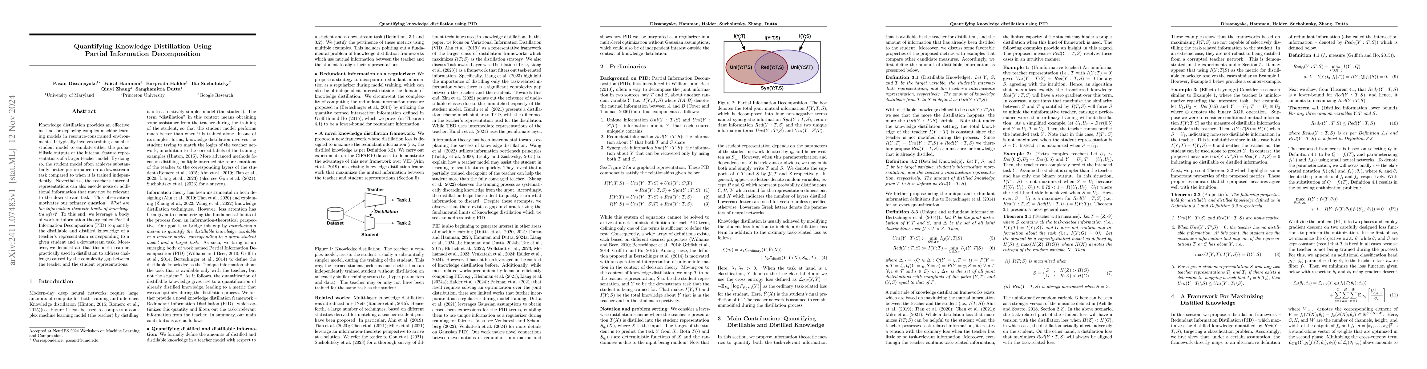 Thumbnail for Quantifying Knowledge Distillation Using Partial Information
  Decomposition