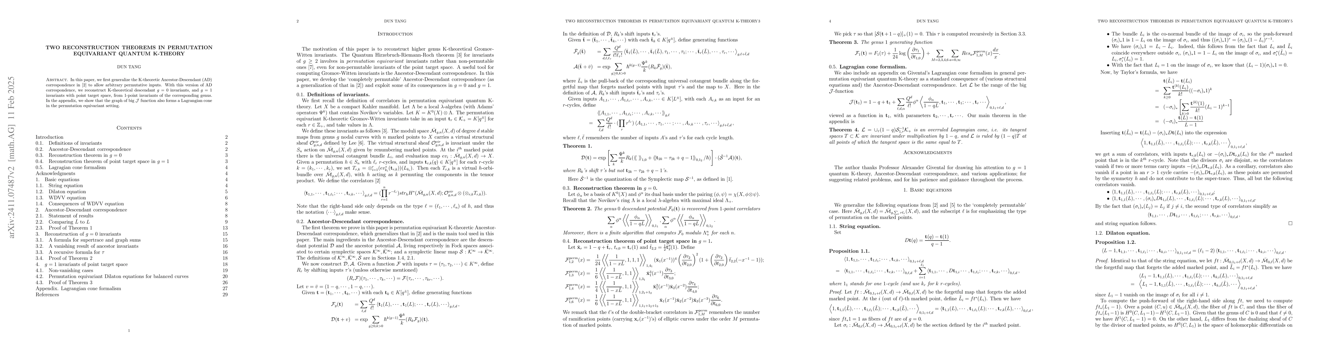 Thumbnail for Two reconstruction theorems in permutation equivariant quantum K-theory