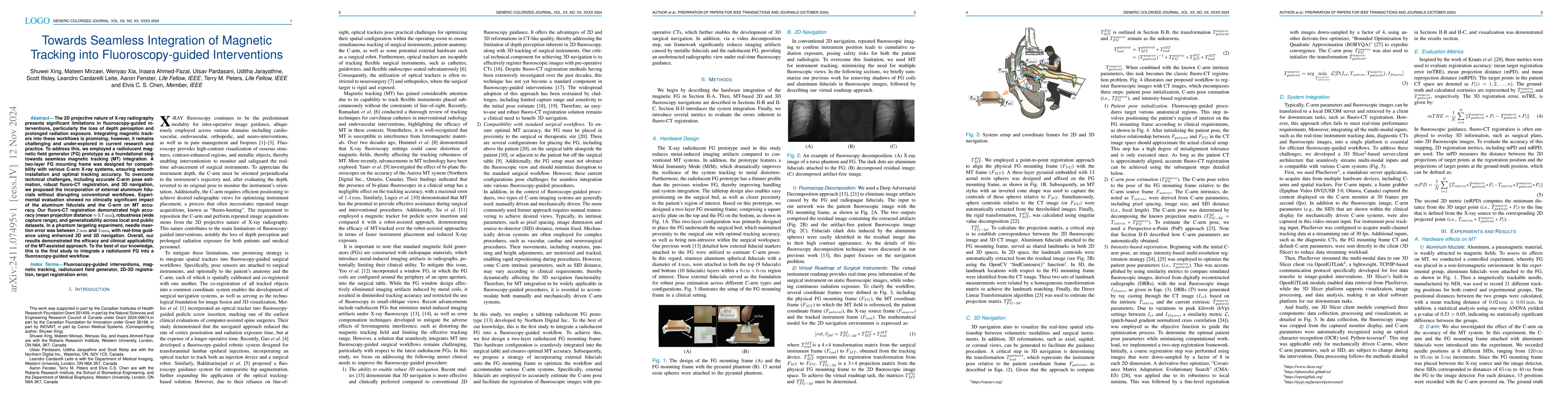 Thumbnail for Towards Seamless Integration of Magnetic Tracking into
  Fluoroscopy-guided Interventions