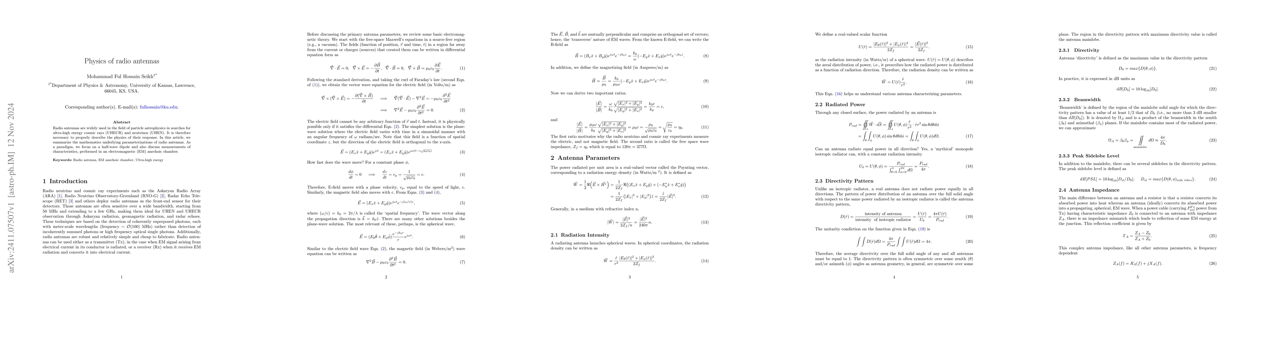 Thumbnail for Physics of radio antennas