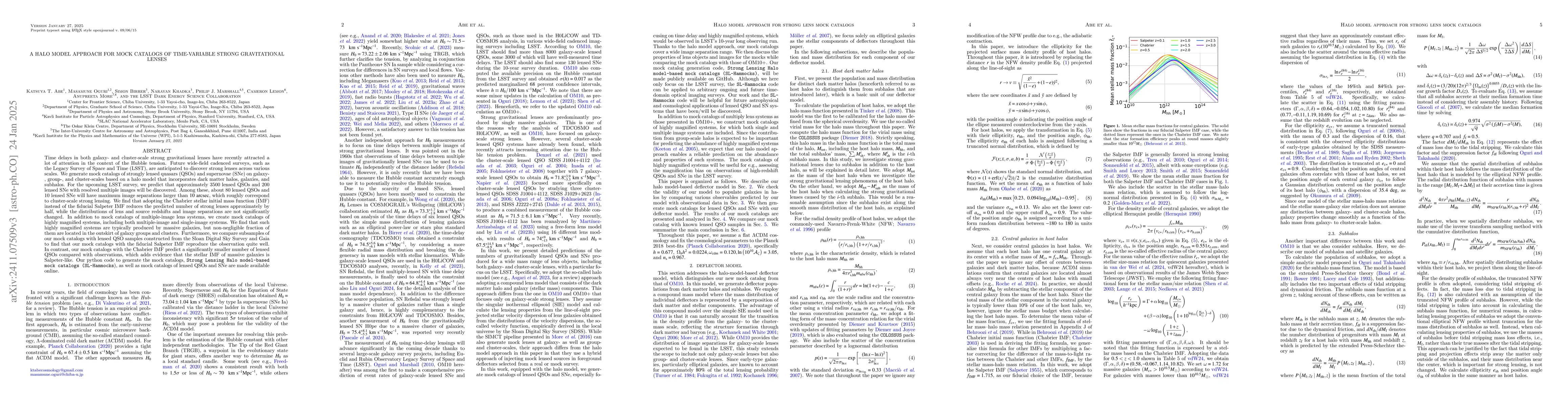 Thumbnail for A halo model approach for mock catalogs of time-variable strong
  gravitational lenses