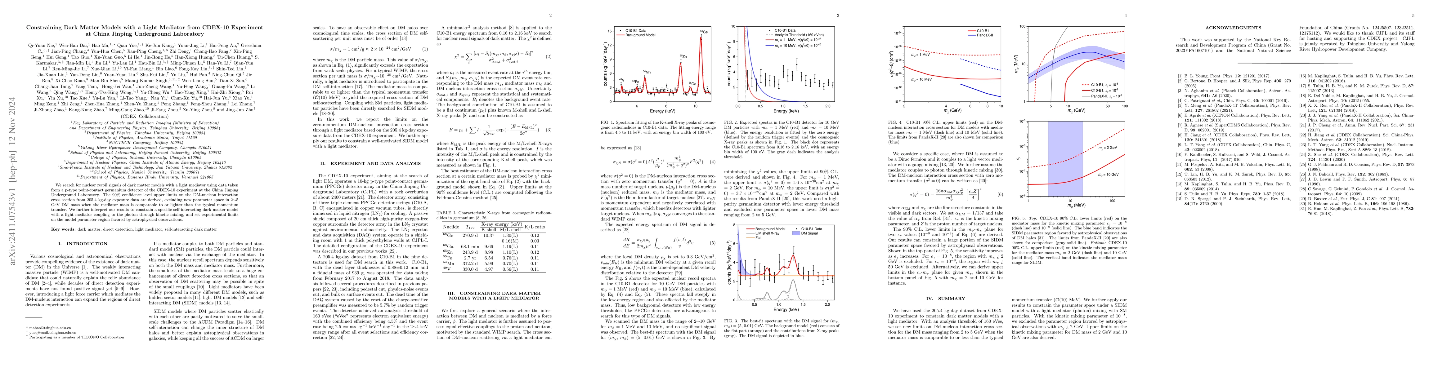 Thumbnail for Constraining Dark Matter Models with a Light Mediator from CDEX-10
  Experiment at China Jinping Underground Laboratory