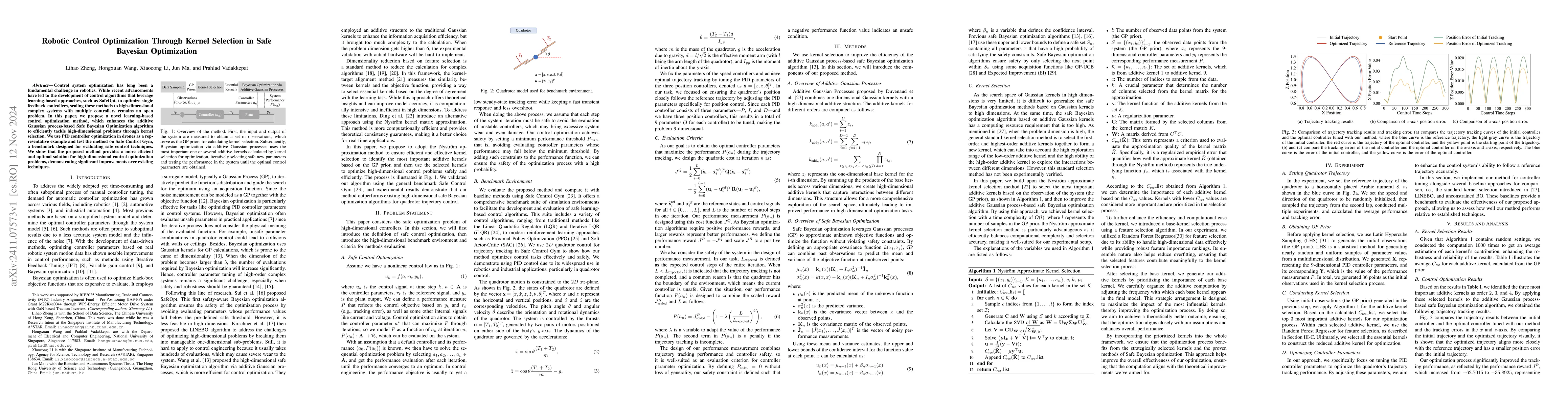 Thumbnail for Robotic Control Optimization Through Kernel Selection in Safe Bayesian
  Optimization