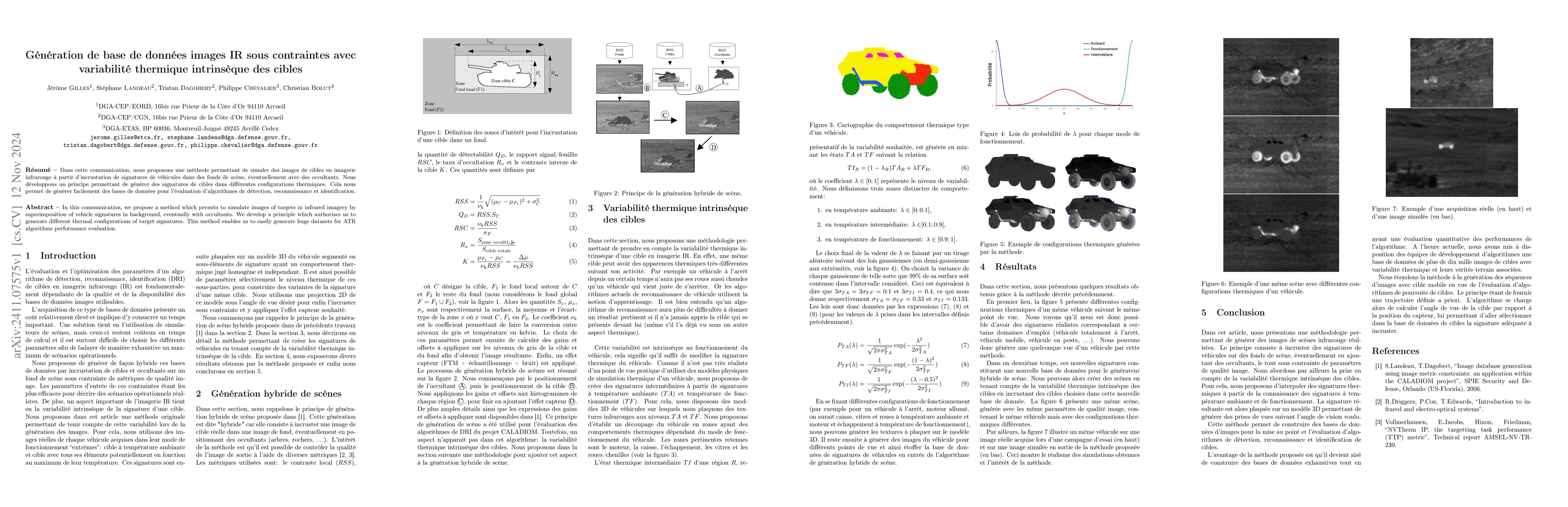 Thumbnail for Génération de bases de données images IR sous contraintes avec
  variabilité thermique intrinsèque des cibles