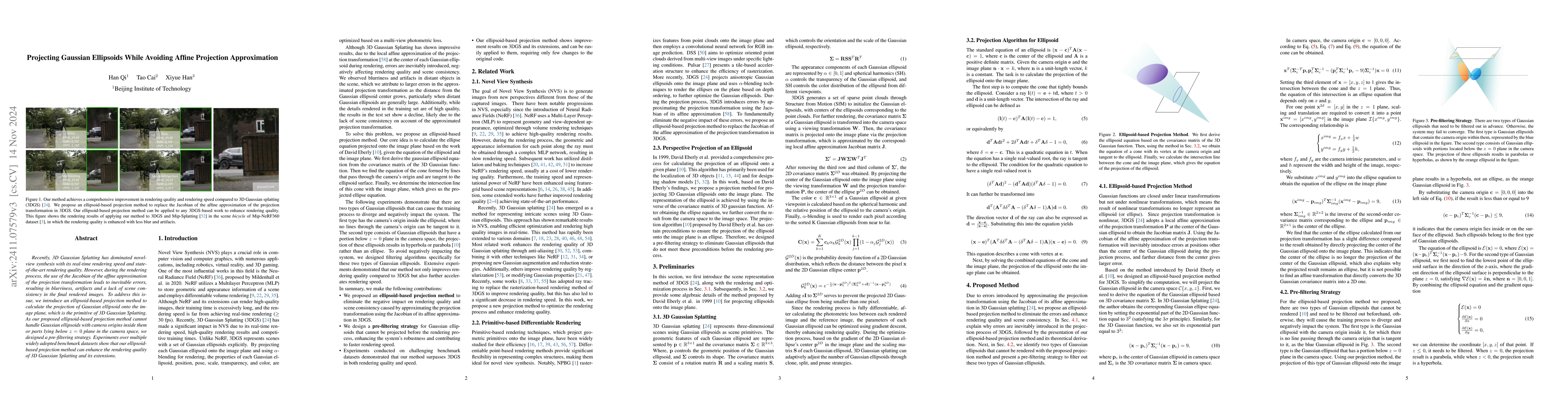 Thumbnail for Projecting Gaussian Ellipsoids While Avoiding Affine Projection
  Approximation