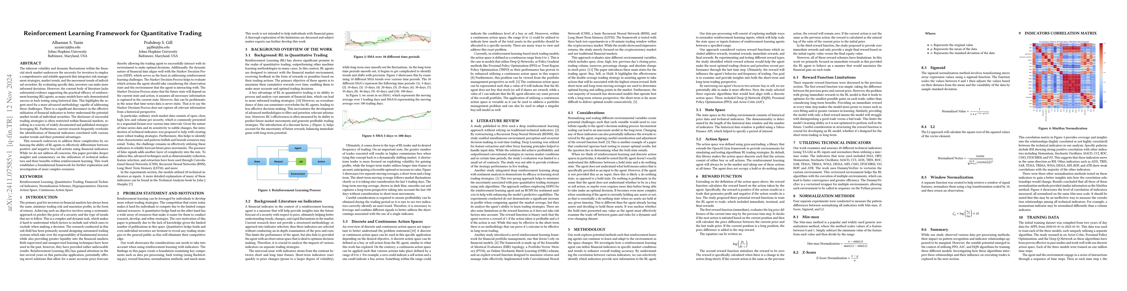 Thumbnail for Reinforcement Learning Framework for Quantitative Trading