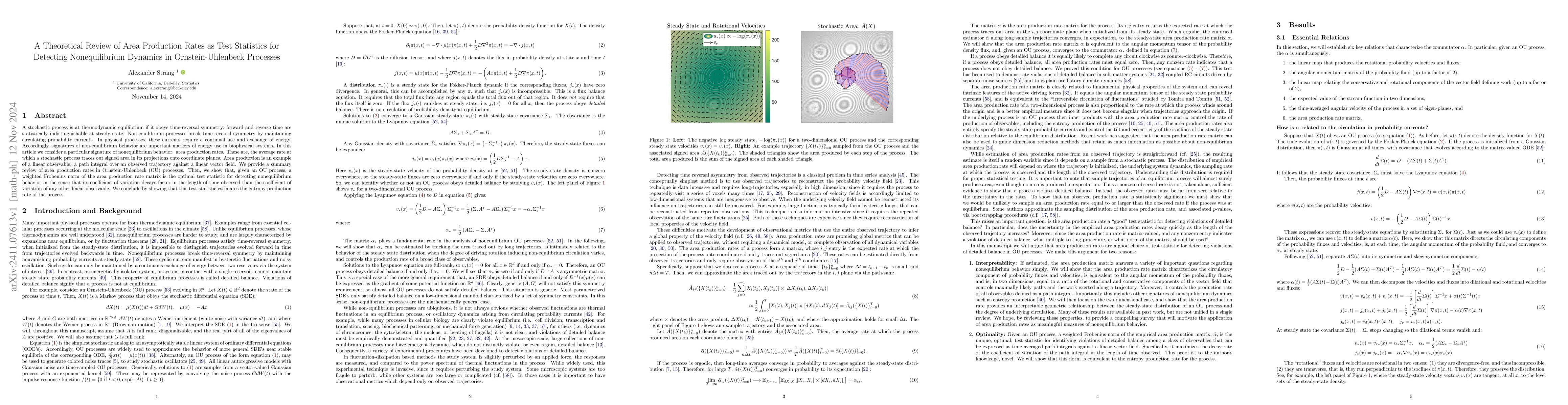 Thumbnail for A Theoretical Review of Area Production Rates as Test Statistics for
  Detecting Nonequilibrium Dynamics in Ornstein-Uhlenbeck Processes