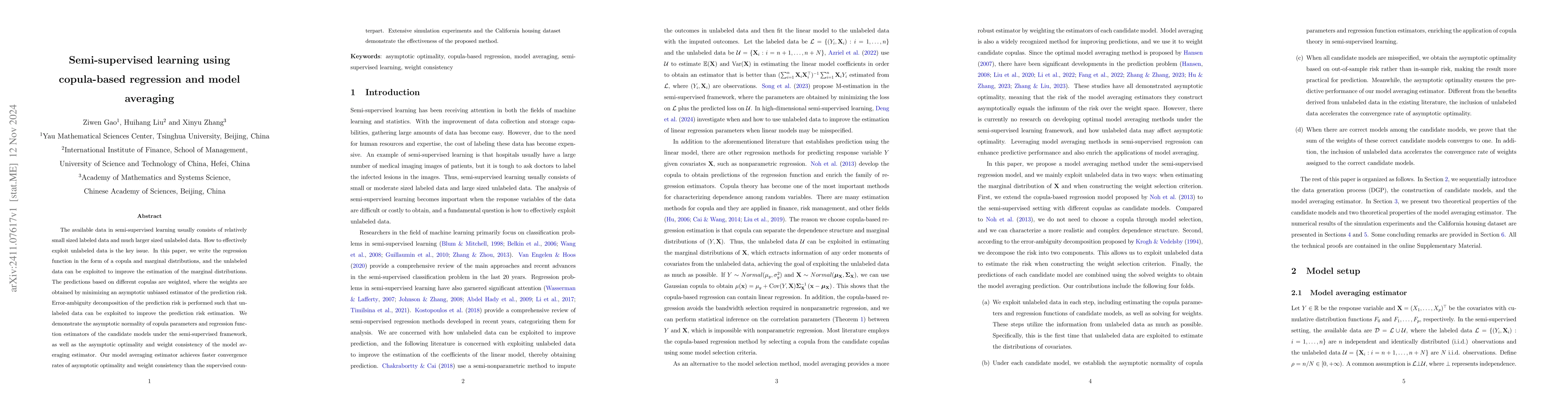 Thumbnail for Semi-supervised learning using copula-based regression and model
  averaging