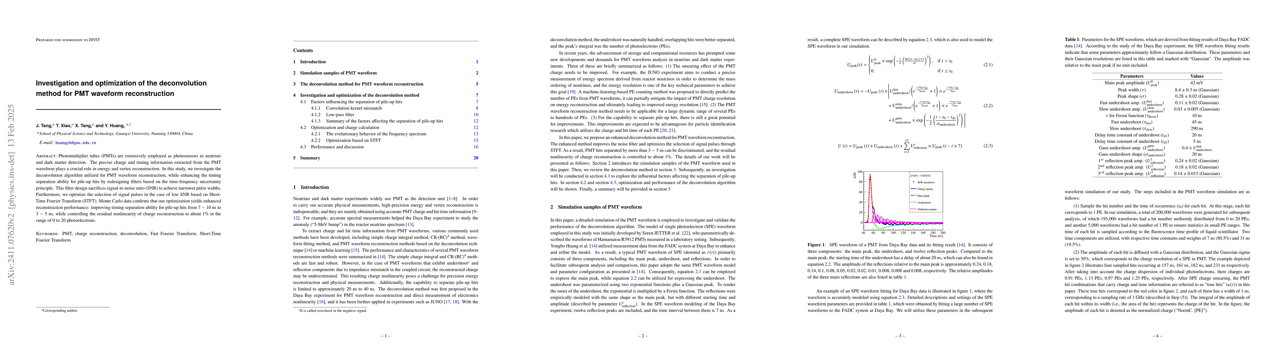 Thumbnail for Investigation and optimization of the deconvolution method for PMT
  waveform reconstruction