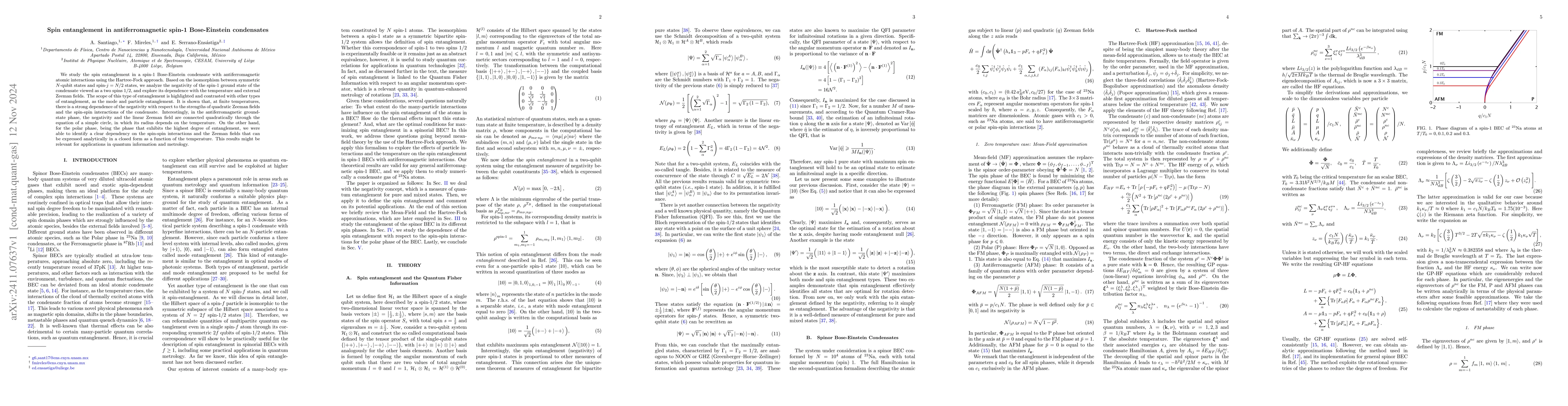 Thumbnail for Spin entanglement in antiferromagnetic spin-1 Bose-Einstein condensates