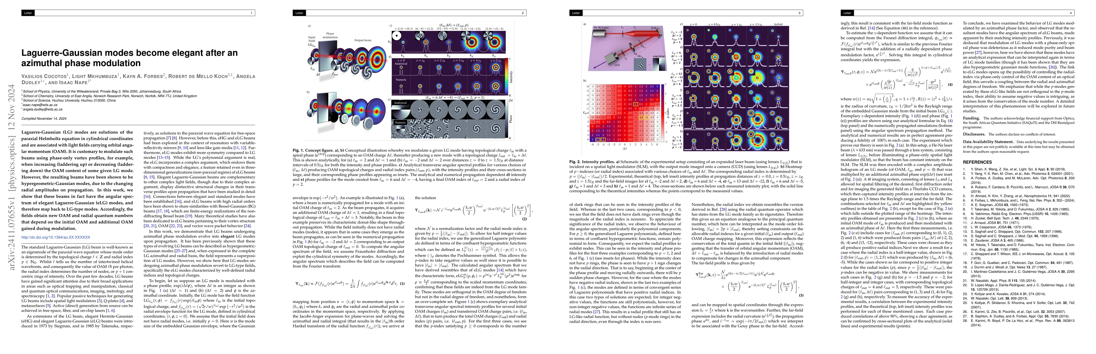 Thumbnail for Laguerre-Gaussian modes become elegant after an azimuthal phase
  modulation
