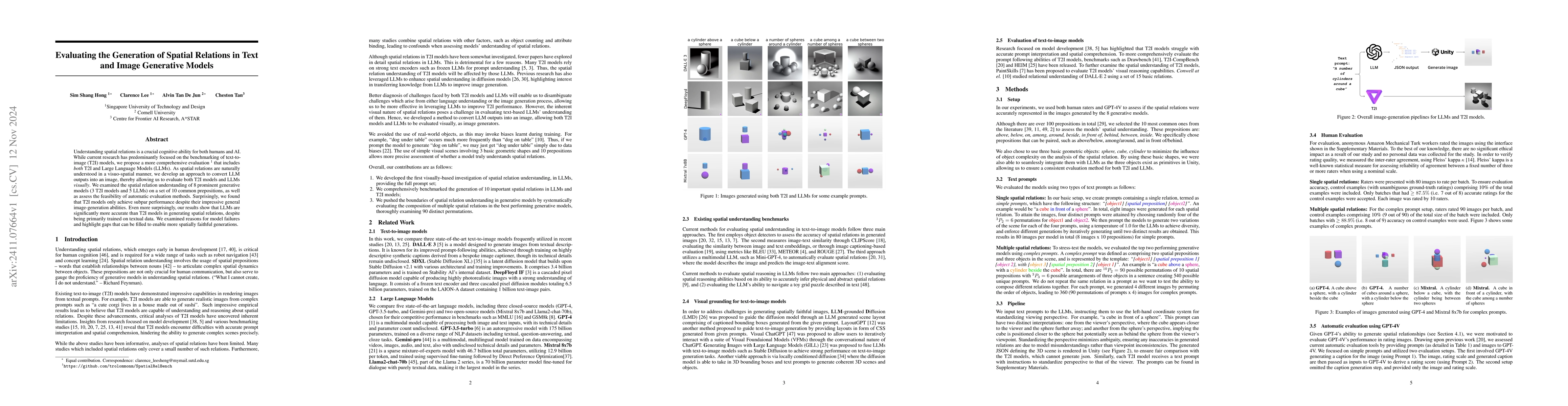 Thumbnail for Evaluating the Generation of Spatial Relations in Text and Image
  Generative Models