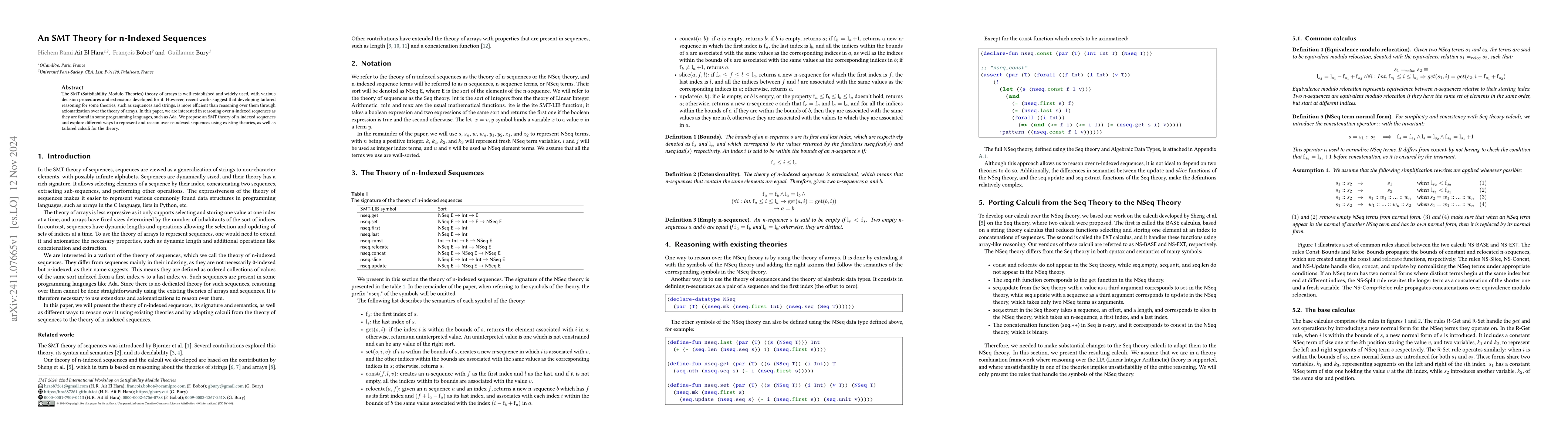 Thumbnail for An SMT Theory for n-Indexed Sequences