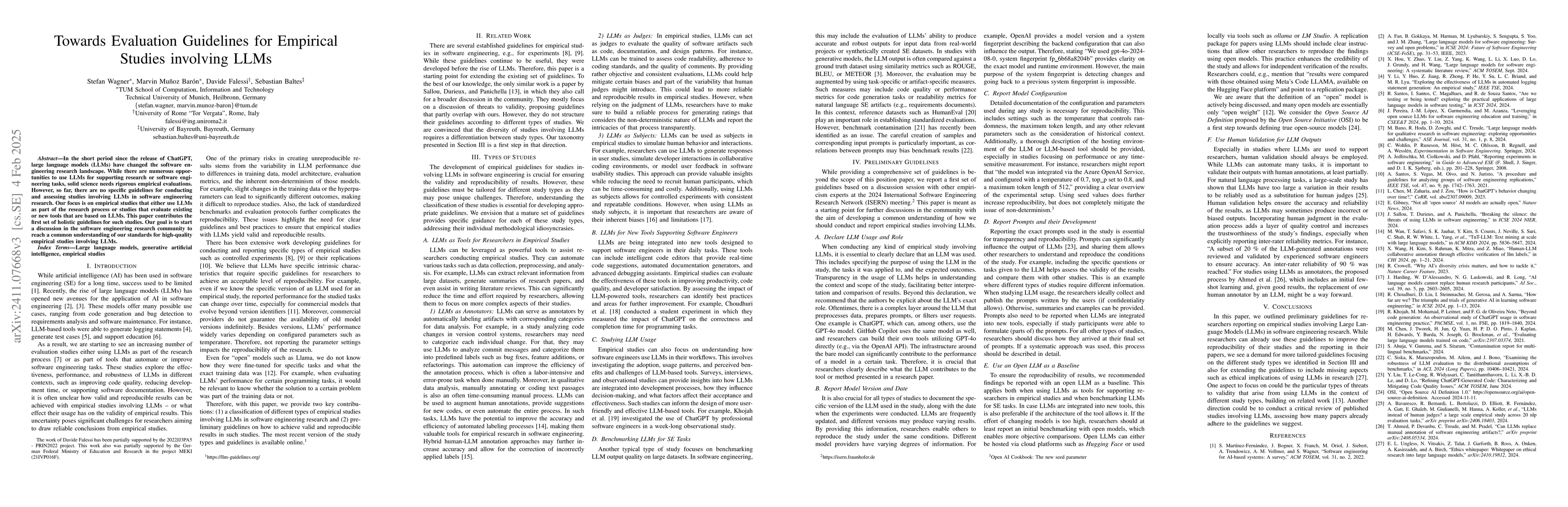 Thumbnail for Towards Evaluation Guidelines for Empirical Studies involving LLMs