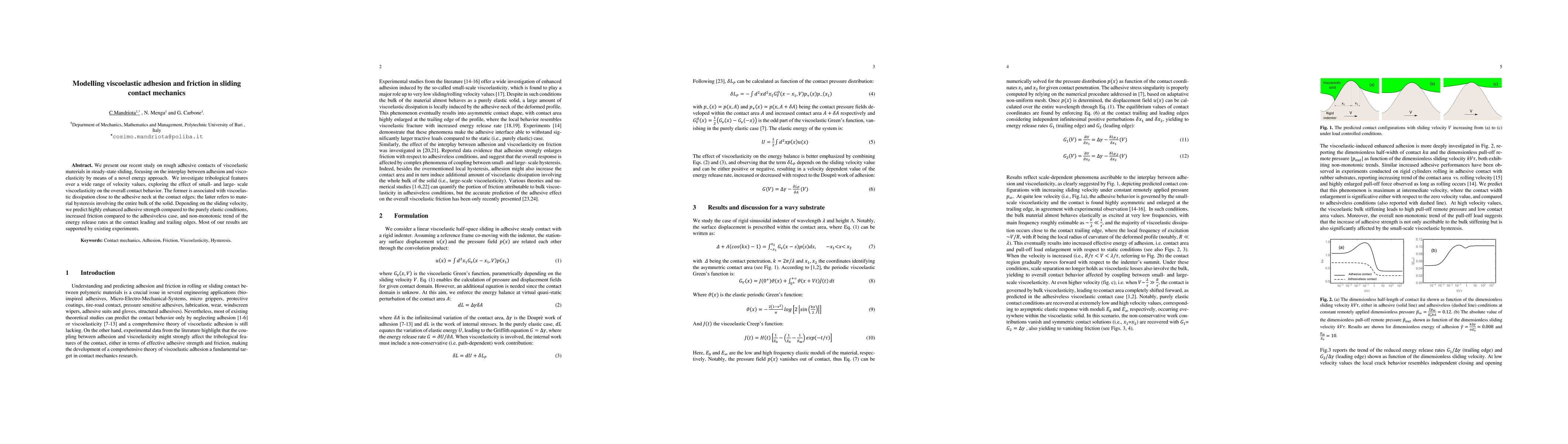 Thumbnail for Modelling viscoelastic adhesion and friction in sliding contact
  mechanics