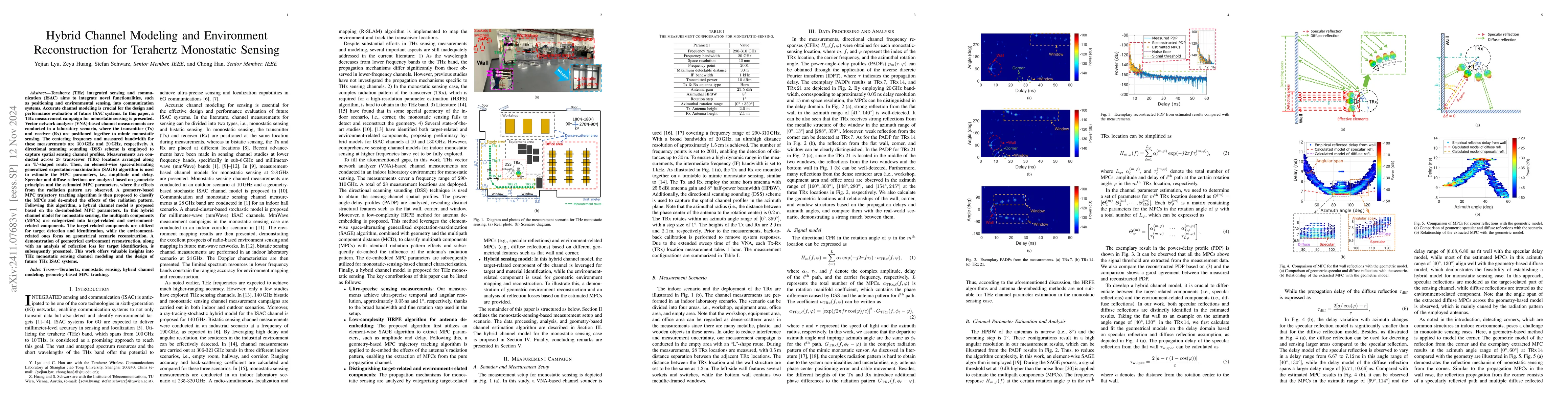 Thumbnail for Hybrid Channel Modeling and Environment Reconstruction for Terahertz
  Monostatic Sensing